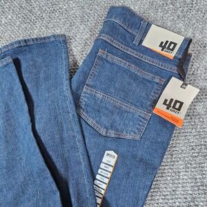 40 Grit Duluth Trading Co Mens Slim Fit Flex Jeans 36x32 Dark Wash Indigo NWT